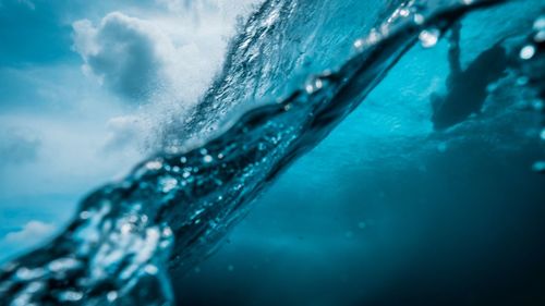 Close-up of bubbles in sea