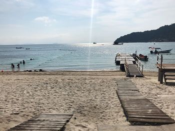 Scenic view of beach against sky