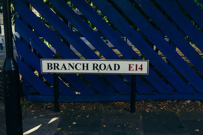 Information sign on road