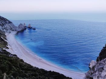 High angle view of sea against sky