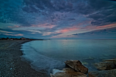 View of sea against cloudy sky