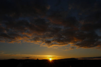 Scenic view of dramatic sky during sunset