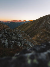 Scenic view of landscape against sky during sunset