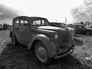 Cars parked on road