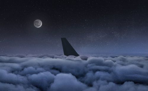 Scenic view of star field against sky at night