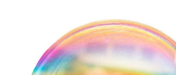 Close-up of bubbles over white background