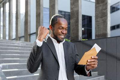 Young man using mobile phone