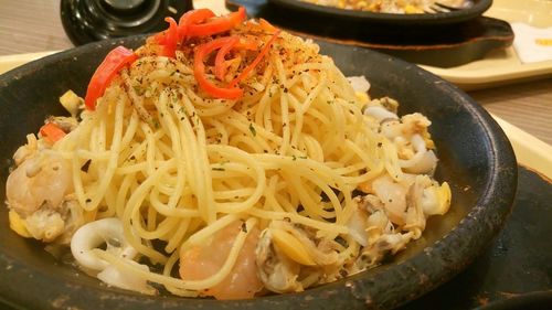 Close-up of pasta in plate