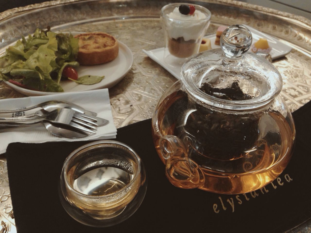 indoors, food and drink, still life, drink, table, freshness, refreshment, high angle view, plate, close-up, drinking glass, food, coffee cup, spoon, saucer, coffee - drink, no people, cup, bowl, glass - material