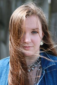 Close-up portrait of young woman