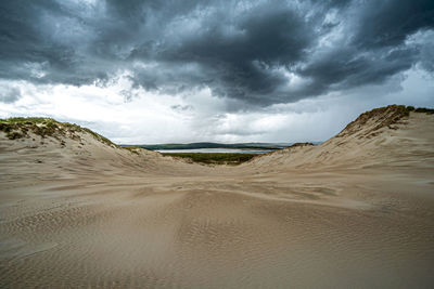 Scenic view of desert against sky