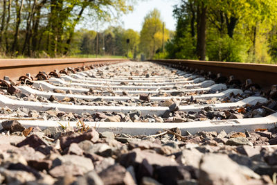 Surface level of railroad track