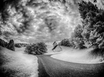 Scenic view of landscape against cloudy sky