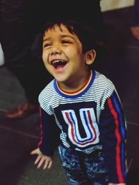 Portrait of cute boy smiling