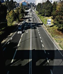 Traffic on road in city