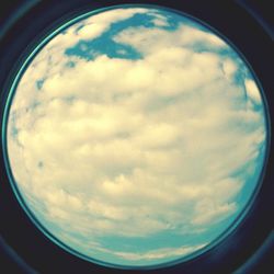 Close-up of sky seen through window