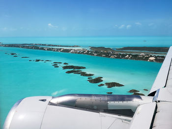 Aerial view of sea against sky