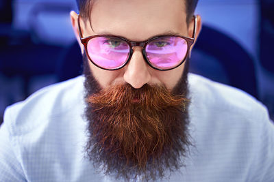 Close-up of woman wearing sunglasses