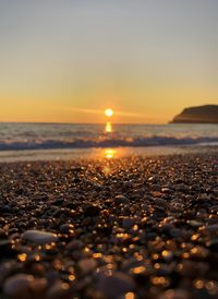 Scenic view of sea during sunset