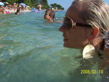 Man swimming in sea