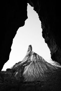 Low angle view of rock formations