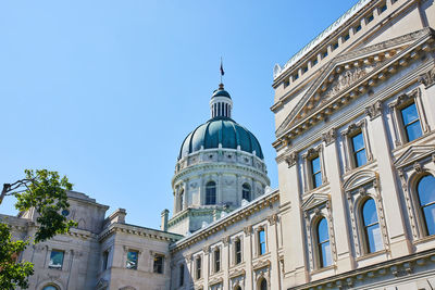 Low angle view of building against clear sky