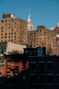 Low angle view of buildings in city