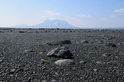 Surface level of land against sky