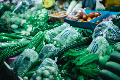 Close-up of vegetables for sale at market stall