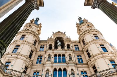 Low angle view of historical building against sky