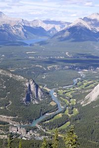 High angle view of mountain range