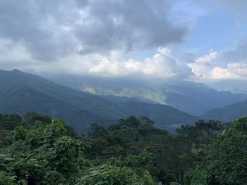 Scenic view of mountains against sky