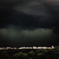 Storm clouds over city