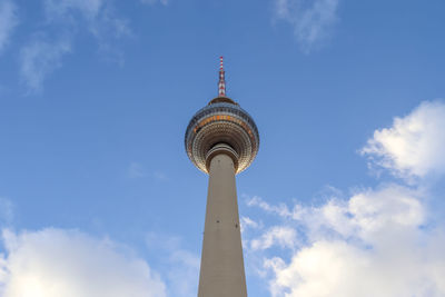 Low angle view of statue against sky