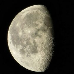 Close-up of moon over black background
