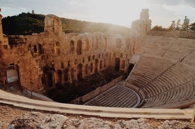 High angle view of odeon of herodes atticus