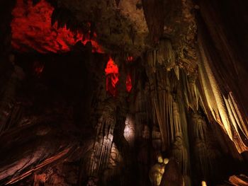 Low angle view of rock formation in cave