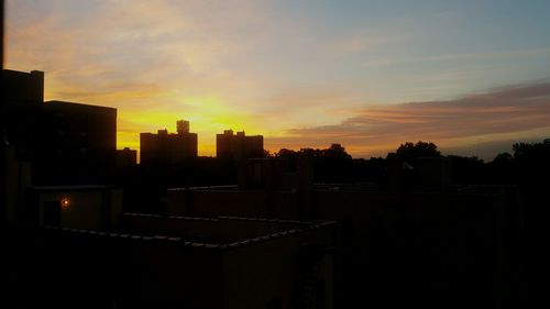 Sunset over city