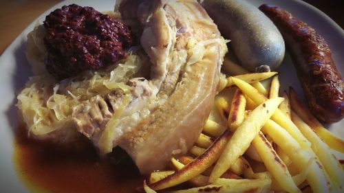 Close-up of served food
