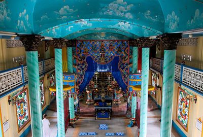 Panoramic view of temple in building