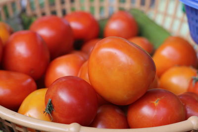 Close-up of tomatoes for sale in market