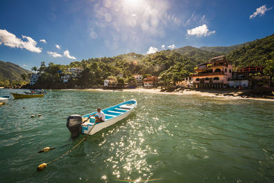 Boats in sea