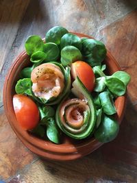 High angle view of vegetables