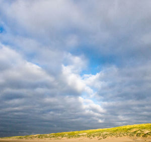 Low angle view of cloudy sky over land