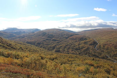 Scenic view of mountains against sky