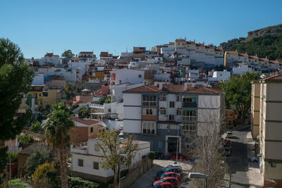 Malaga, spain - december 30, 2017. white houses specific to andalucia region of spain, 