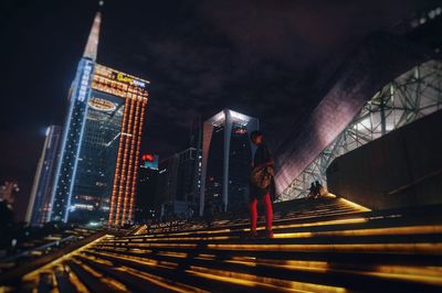 Illuminated city at night