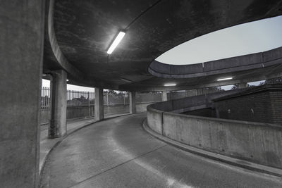 View of empty subway tunnel