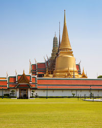 View of pagoda against clear sky