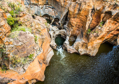 Rock formations in a cave